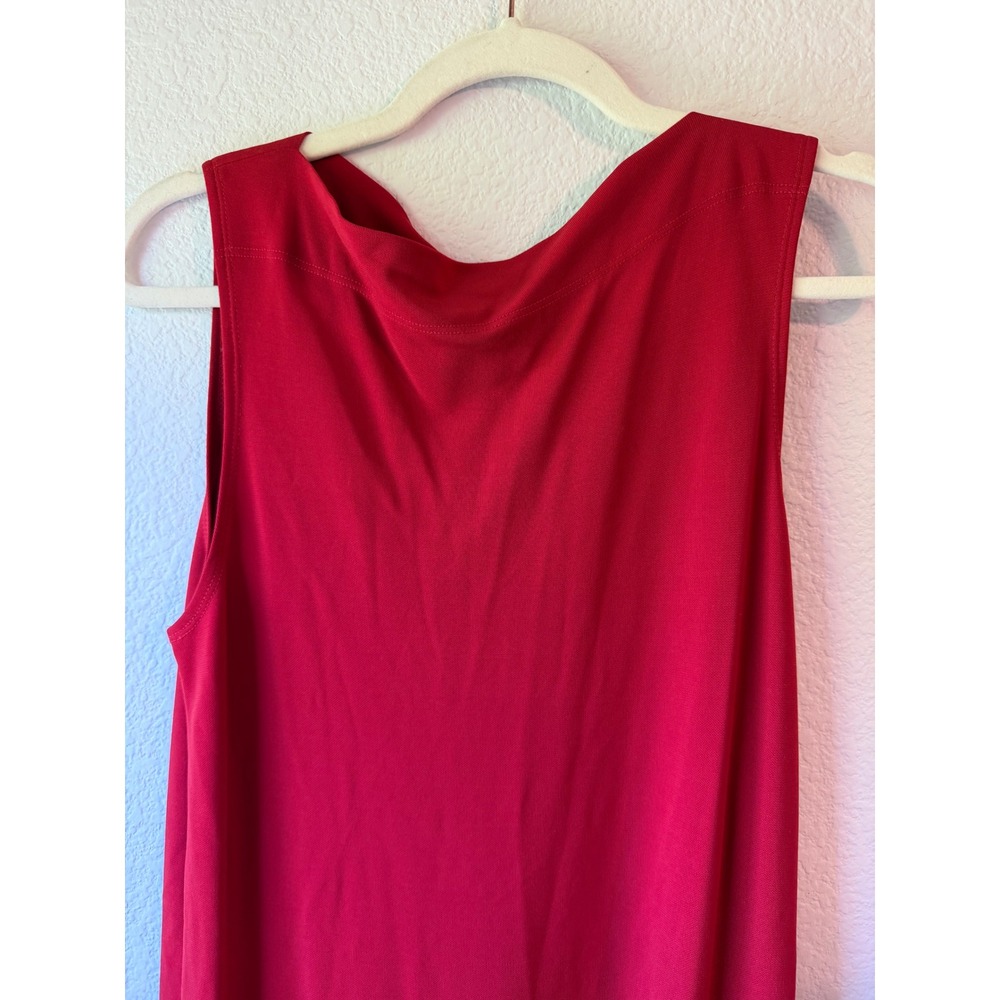Lauren Ralph Lauren Red Cowl Neck Sleeveless Midi Dress Size M New With Tags - Picture 4 of 9
